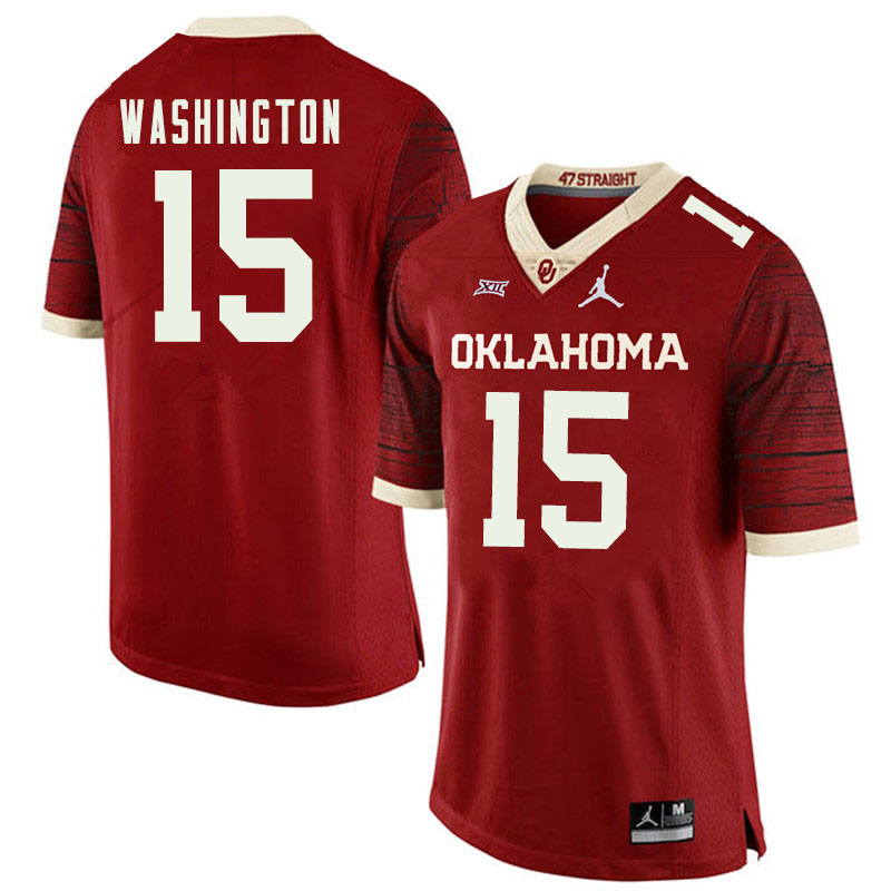 Jordan Brand Men #15 Bryson Washington Oklahoma Sooners College Football Jerseys Sale-Retro